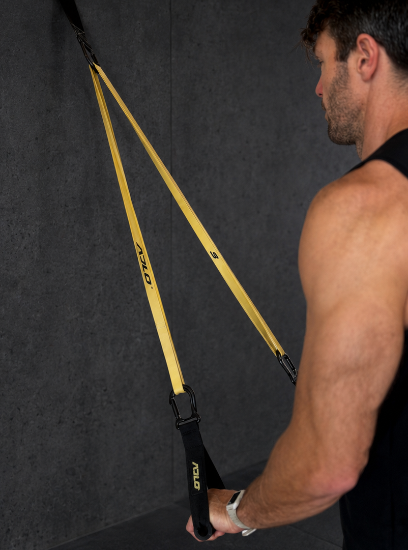 ADLO resistance band training in a boutique gym setting